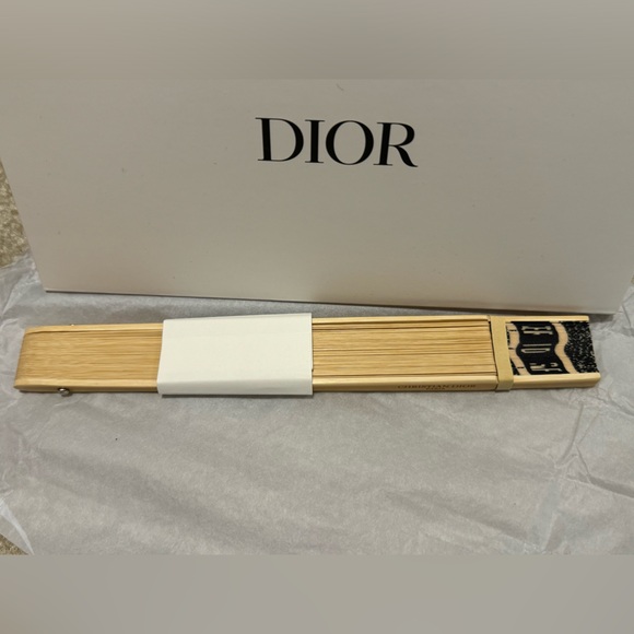 Christian Dior DIORIVIERA Folding Fan Japan Novelty 100% Bamboo - Picture 5 of 6